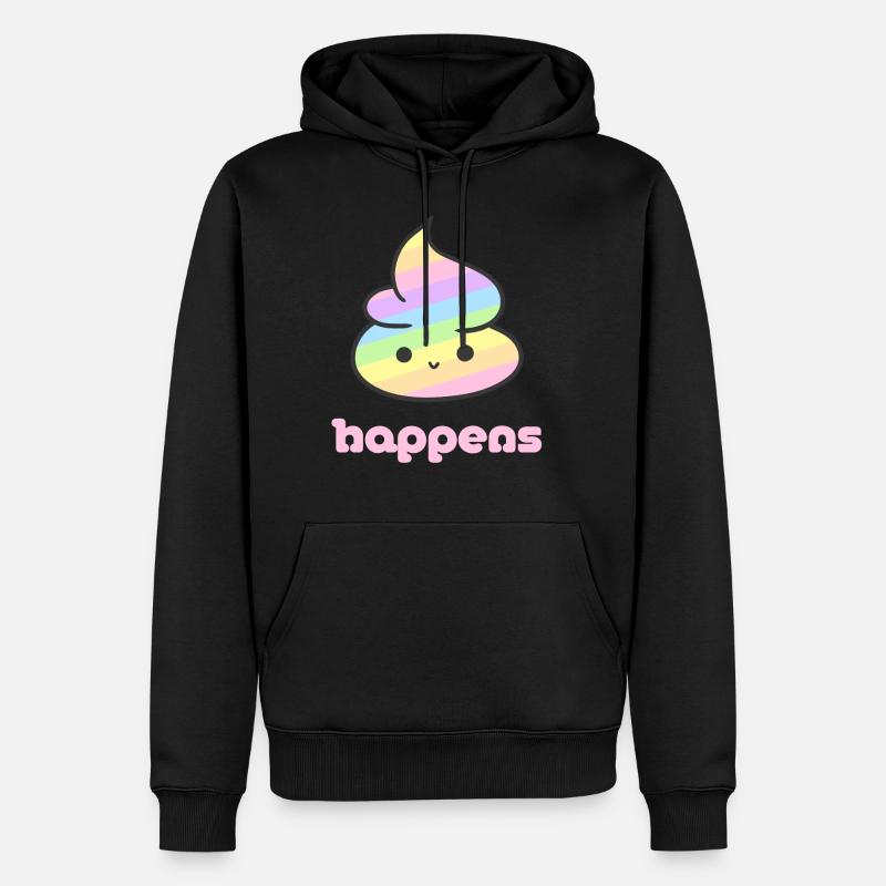 Shit happens - Männer Premium Bio Hoodie - Schwarz