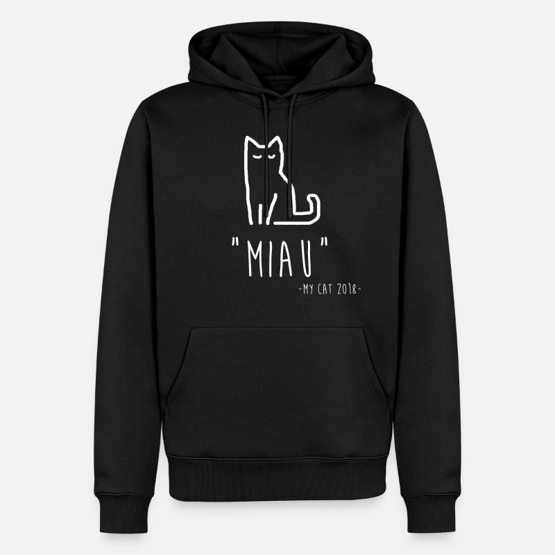 Miau Cat - Sweat à capuche Premium bio Homme - noir