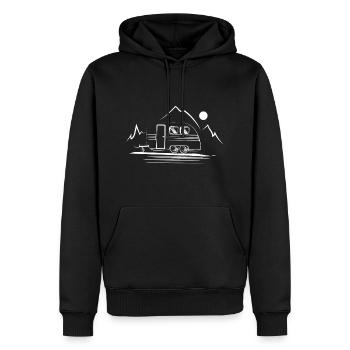 Wohnwagen Camping Natur Outdoor Camper Geschenk - Männer Premium Bio Hoodie - Schwarz - Vorne - Nico (187cm)