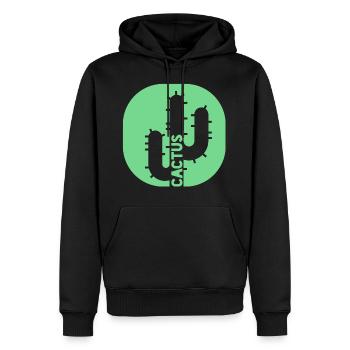 Kaktus Grün Cool - Männer Premium Bio Hoodie - Schwarz - Vorne - Nico (187cm)