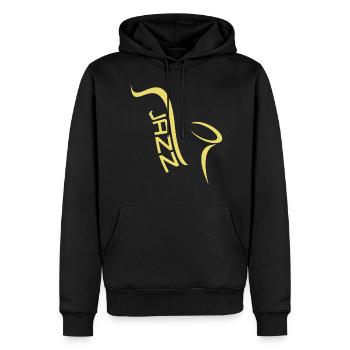 Jazz Saxophon Musik Schriftzug - Männer Premium Bio Hoodie - Schwarz - Vorne - Nico (187cm)