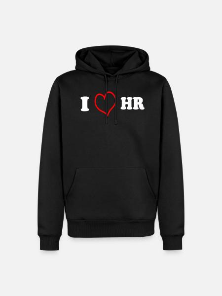 I love HR - Men’s Premium Organic Hoodie - black