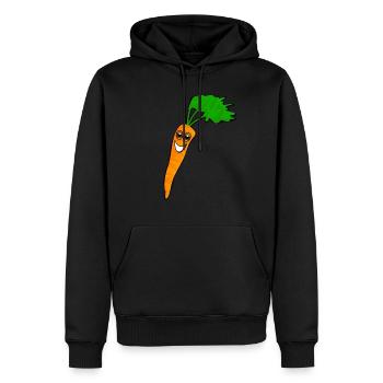 Möhre lachend - Männer Premium Bio Hoodie - Schwarz - Vorne - Nico (187cm)