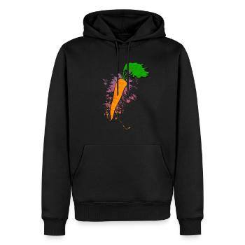 Explosion de couleur carottes - Sweat à capuche Premium bio Homme - noir - Devant - Nico (187cm)