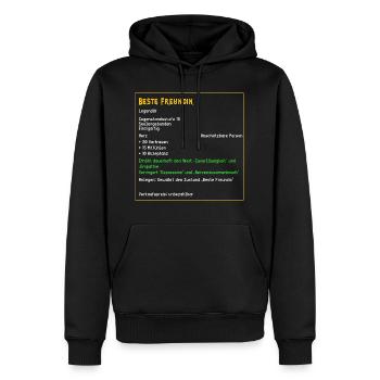 Legendäre Beste Freundin Legendär Held PC Zocken - Männer Premium Bio Hoodie - Schwarz - Vorne - Nico (187cm)