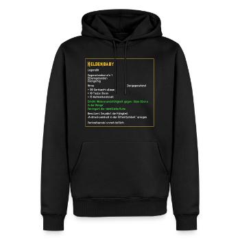 Legendaeres Heldenbaby Legendaer Baby Held PC Zock - Männer Premium Bio Hoodie - Schwarz - Vorne - Nico (187cm)