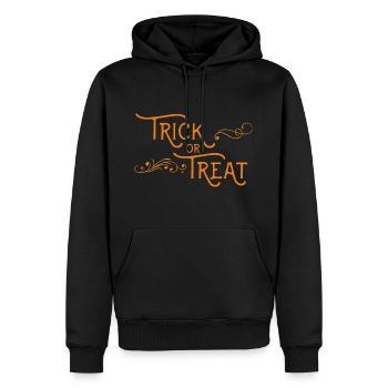 Halloween truc ou traitement - Sweat à capuche Premium bio Homme - noir - Devant - Nico (187cm)