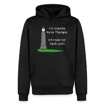 La thérapie? Je dois juste Juist! - Sweat à capuche Premium bio Homme - noir - Devant - Nico (187cm)