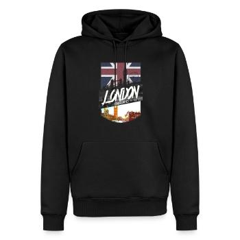 Londres - Sweat à capuche Premium bio Homme - noir - Devant - Nico (187cm)