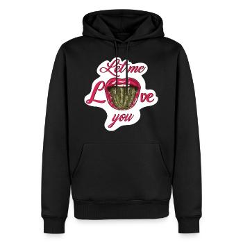 Kaktuszunge - langue sexy - baiser - Sweat à capuche Premium bio Homme - noir - Devant - Nico (187cm)