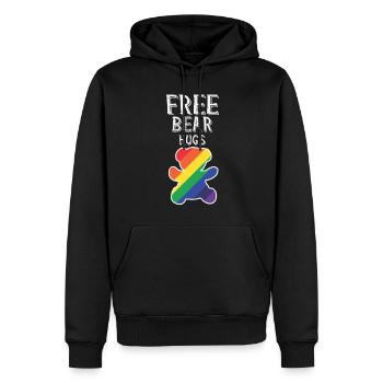 Free Bear Hugs - Gay Shirt - Männer Premium Bio Hoodie - Schwarz - Vorne - Nico (187cm)