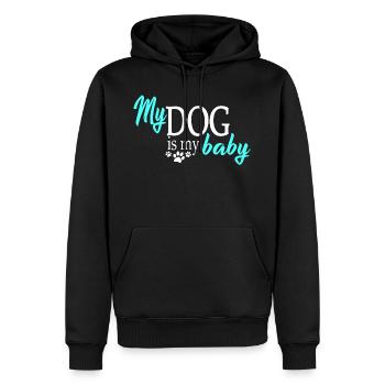 Hunde hunde - Herre Premium økologisk hoodie - sort - Foran - Nico (187cm)