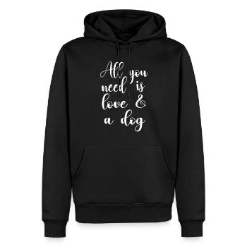 Hund Liebe Hundeliebe Hunde Spruch Sprüche - Männer Premium Bio Hoodie - Schwarz - Vorne - Nico (187cm)