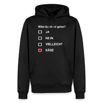 Will you go out with me? funny gift idea - Men’s Premium Organic Hoodie - black - Front - Nico (187cm)