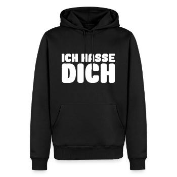 ich hasse dich - Männer Premium Bio Hoodie - Schwarz - Vorne - Nico (187cm)