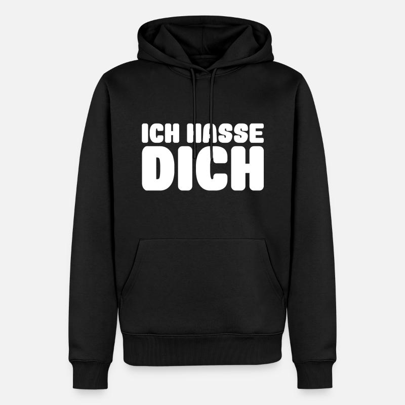 ich hasse dich - Männer Premium Bio Hoodie - Schwarz