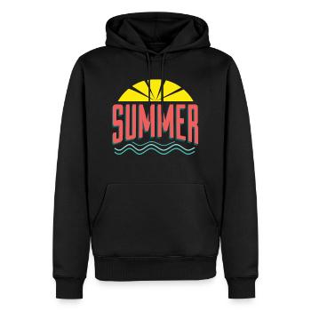 Summer Sommer - Männer Premium Bio Hoodie - Schwarz - Vorne - Nico (187cm)