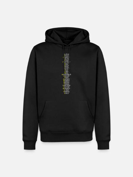 OTAN Alphabet - Sweat à capuche Premium bio Homme - noir
