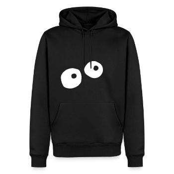 Oeil monstre - Sweat à capuche Premium bio Homme - noir - Devant - Nico (187cm)