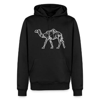 Chameau géométrique cadeau hipster moderne lignes - Sweat à capuche Premium bio Homme - noir - Devant - Nico (187cm)