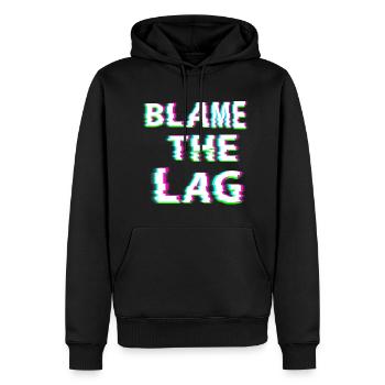 blâmer le décalage - Sweat à capuche Premium bio Homme - noir - Devant - Nico (187cm)