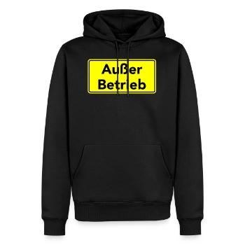 Hors service - Sweat à capuche Premium bio Homme - noir - Devant - Nico (187cm)