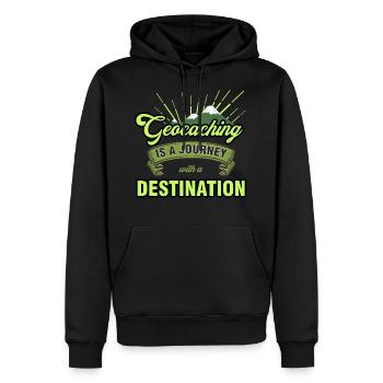 geocaching - Sweat à capuche Premium bio Homme - noir - Devant - Nico (187cm)