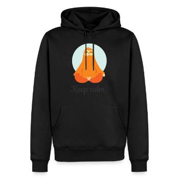 Keep Calm - Männer Premium Bio Hoodie - Schwarz - Vorne - Nico (187cm)
