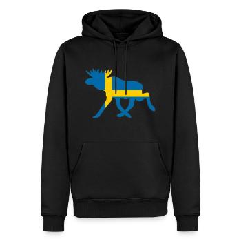 Schweden / Elche Flagge - Geschenk für den Urlaub - Männer Premium Bio Hoodie - Schwarz - Vorne - Nico (187cm)