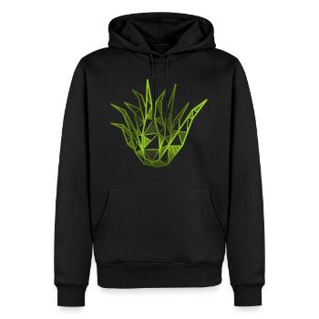 Aloe Vera - Männer Premium Bio Hoodie - Schwarz - Vorne - Nico (187cm)