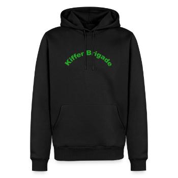 Kiffer Brigade - Männer Premium Bio Hoodie - Schwarz - Vorne - Nico (187cm)
