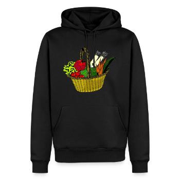 Korb einkauf markt frau gemüse gesund küche vegi - Männer Premium Bio Hoodie - Schwarz - Vorne - Nico (187cm)