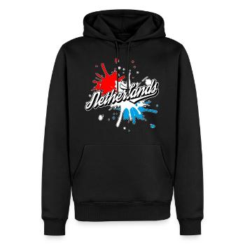 netherlands Holland Niederlande retro schrift flag - Männer Premium Bio Hoodie - Schwarz - Vorne - Nico (187cm)