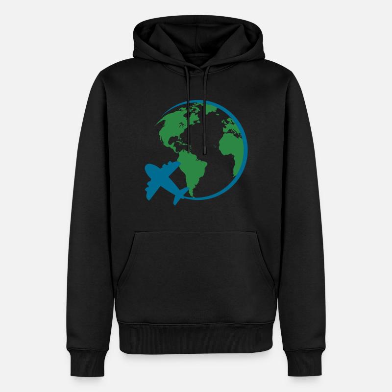 Weltreise - Männer Premium Bio Hoodie - Schwarz