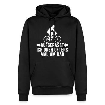 Fahrrad Spruch lustig - Männer Premium Bio Hoodie - Schwarz - Vorne - Nico (187cm)