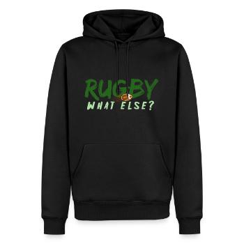 Rugby - Quoi d'autre? Hommes, femmes enfants cadeau - Sweat à capuche Premium bio Homme - noir - Devant - Nico (187cm)