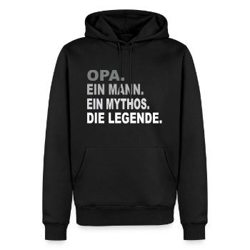 Opa - Ein Mann - Ein Mythos - Eine Legende - Männer Premium Bio Hoodie - Schwarz - Vorne - Nico (187cm)