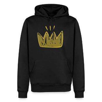 Continental Krone gold 3 - Männer Premium Bio Hoodie - Schwarz - Vorne - Nico (187cm)