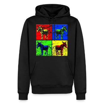 baudet - Sweat à capuche Premium bio Homme - noir - Devant - Nico (187cm)