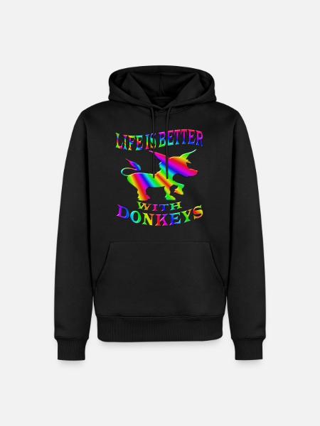 Esel - Männer Premium Bio Hoodie - Schwarz