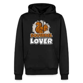 Écureuil amoureux amour des animaux Rongeur cadeau - Sweat à capuche Premium bio Homme - noir - Devant - Nico (187cm)
