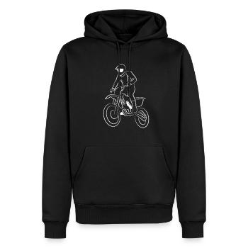 Motocross Motorrad Offroad Geschenkidee Crossbike - Männer Premium Bio Hoodie - Schwarz - Vorne - Nico (187cm)