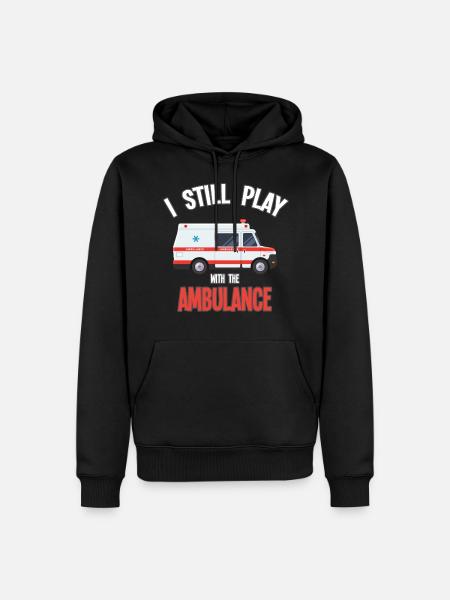 ambulancia paramédico ambulancia conductor regalo - Sudadera con capucha prémium ecológica para hombre - negro