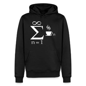 Cadeau étudiant étudiant en mathématiques blague café - Sweat à capuche Premium bio Homme - noir - Devant - Nico (187cm)