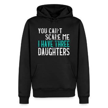 Drei Töchter Mutter Vater Mama Papa Väter Geschenk - Männer Premium Bio Hoodie - Schwarz - Vorne - Nico (187cm)