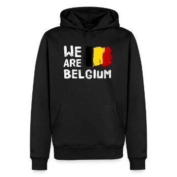 Belgique belge drapeau slogan de dessin animé cadeau - Sweat à capuche Premium bio Homme - noir - Devant - Nico (187cm)