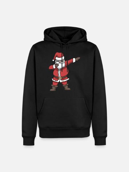 Święty Mikołaj obdarowuje prezent świąteczny taniec - Herre Premium økologisk hoodie - sort