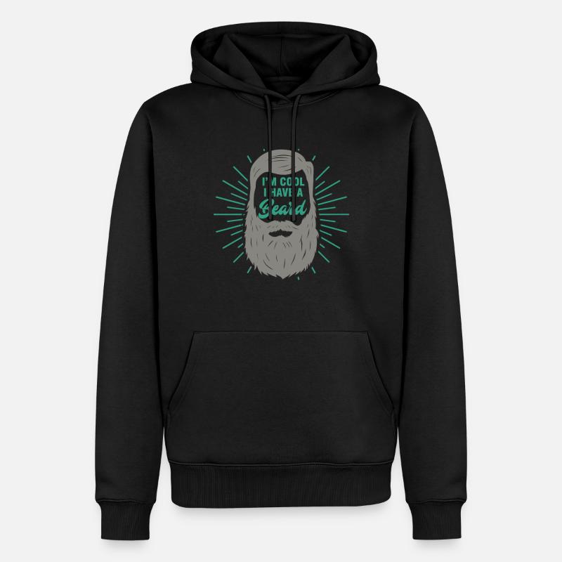 Cooler Bart - Männer Premium Bio Hoodie - Schwarz
