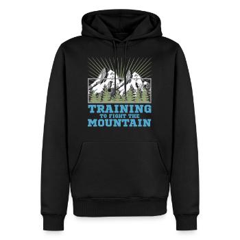 Wandern und Klettern - Männer Premium Bio Hoodie - Schwarz - Vorne - Nico (187cm)