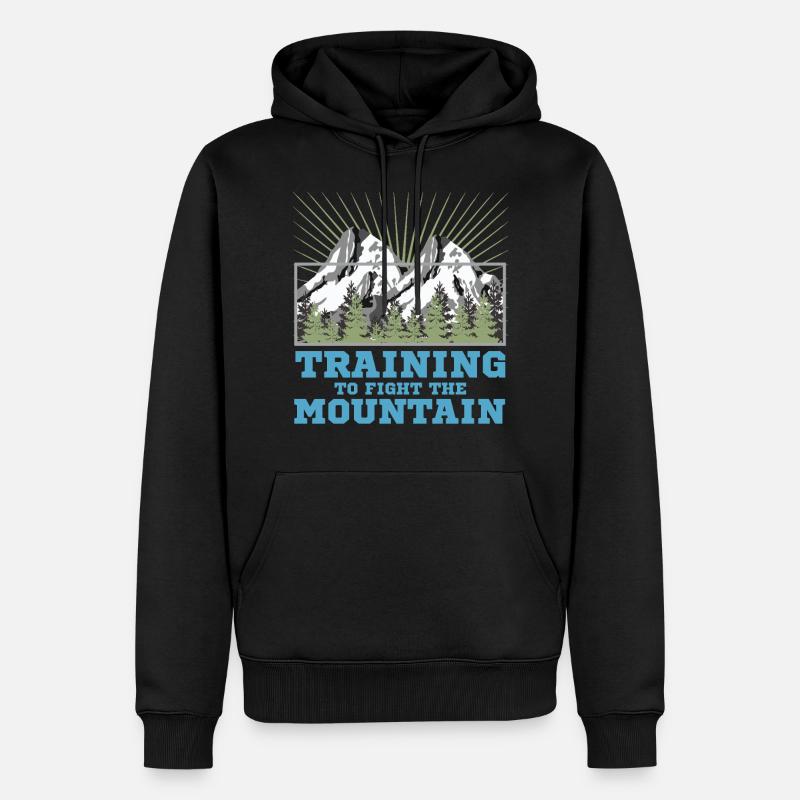 Wandern und Klettern - Männer Premium Bio Hoodie - Schwarz